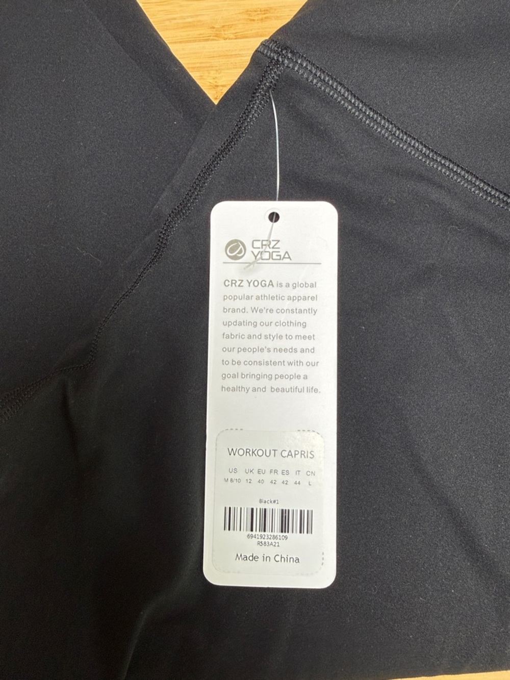 CRZ Yoga Black Workout Capri Leggings - Picture 2 of 5